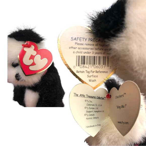 Lot of Beanie Babies Checkers, Curly, and Fuzz - Picture 4 of 11